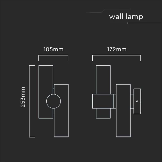 V-TAC kétkaros kétirányú forgatható 6W LED lámpa, fehér házas, meleg fehér - SKU 10474