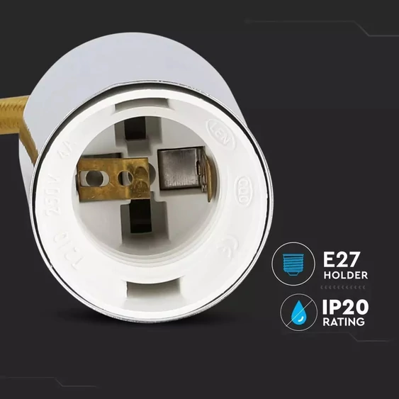 Chrome Metal Cup Pendant Light Beige