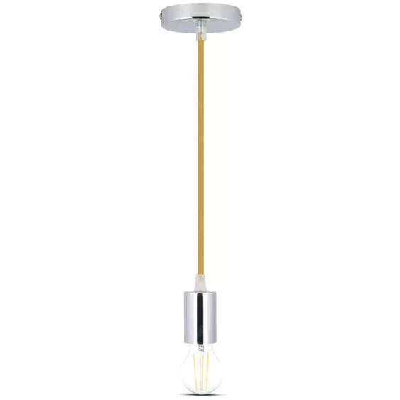 Chrome Metal Cup Pendant Light Beige