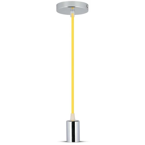 Chrome Metal Cup Pendant Light Yellow