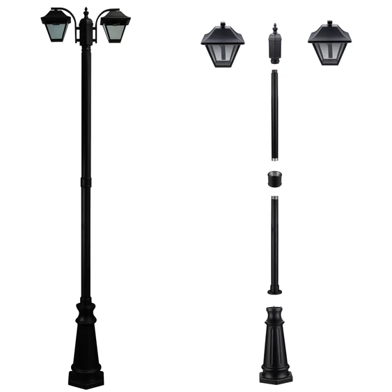 Pole Lamp 2XE27 2280mm IP44 Black