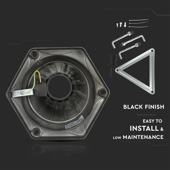 Pole Lamp 3XE27 1990mm IP44 Black