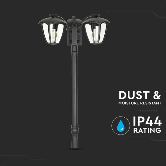 Pole Lamp 3XE27 1990mm IP44 Black