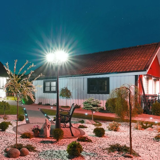 Pole Lamp 3XE27 1990mm IP44 Black