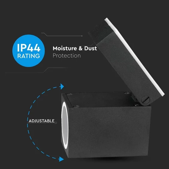 Wall Fitting GU10  Adjustable Head Aluminum 1 Way IP44