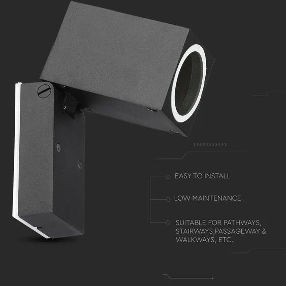 Wall Fitting GU10  Adjustable Head Aluminum 1 Way IP44