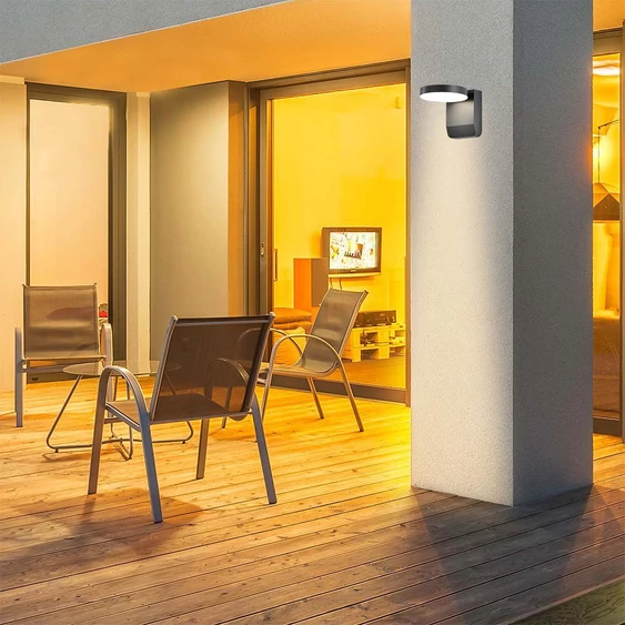 V-TAC kültéri 17W LED lámpa, kerek forgatható fejjel, fekete házzal, meleg fehér - SKU 2952