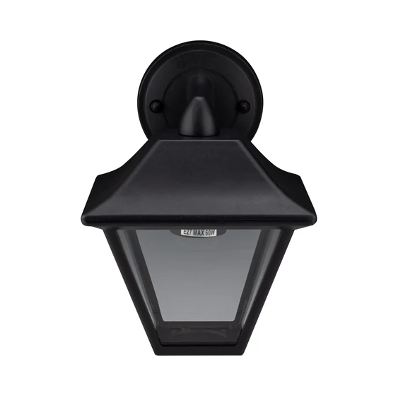 Wall Lamp E27 Matt Balck Clear Glass