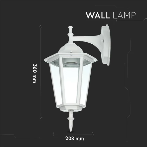 Wall Lamp E27 Matt White Down