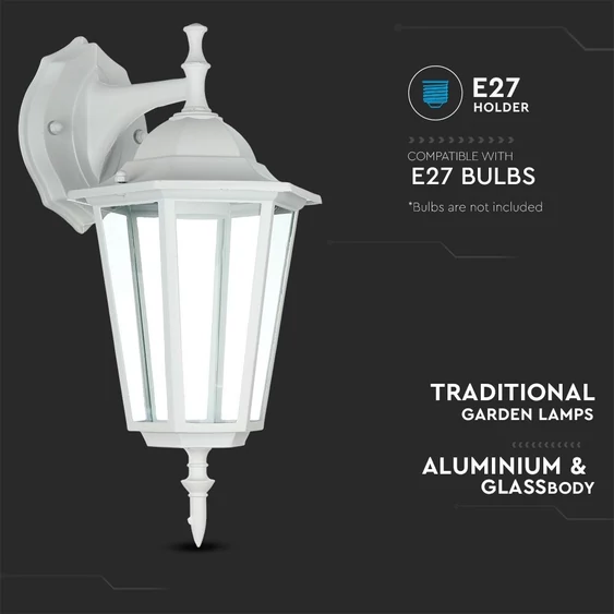 Wall Lamp E27 Matt White Down