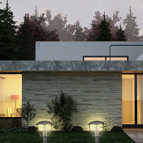 Garden Lamp 600mm IP44 Black