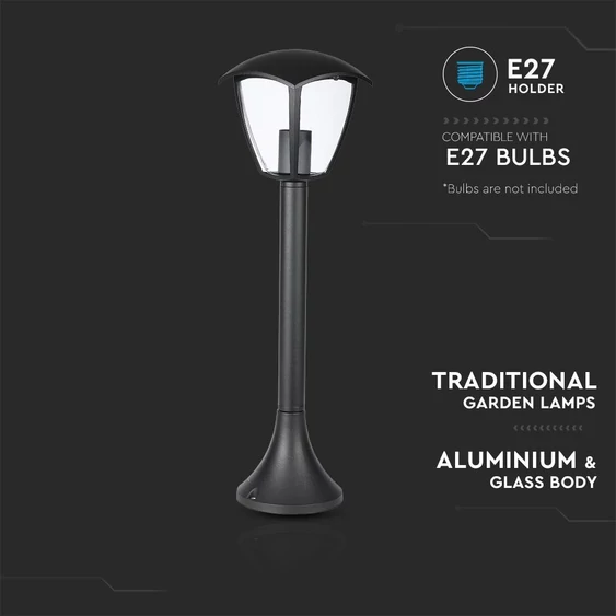 Garden Lamp 600mm IP44 Black