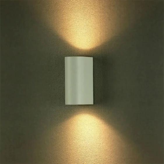 V-TAC kültéri, kerek, fehér fali lámpa, 2xGU10 foglalattal - SKU 7542
