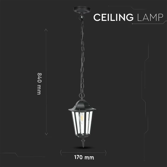 Ceiling Garden Lamp Matt Black