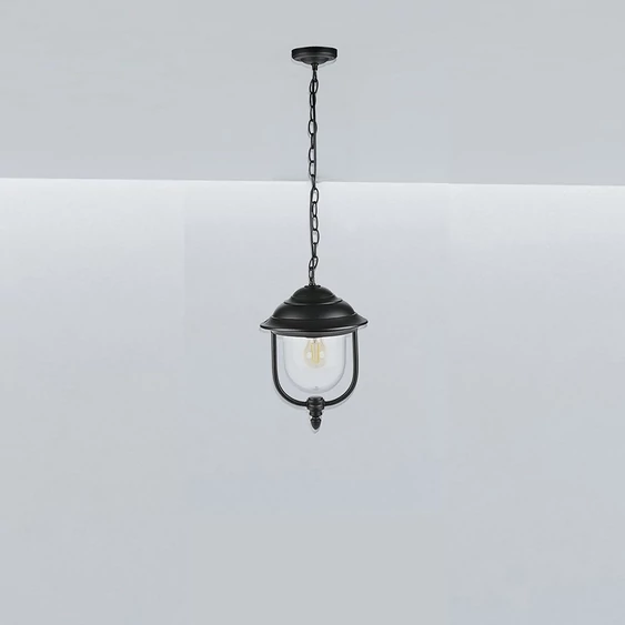 Garden Lamp With Clear PC Cover Black