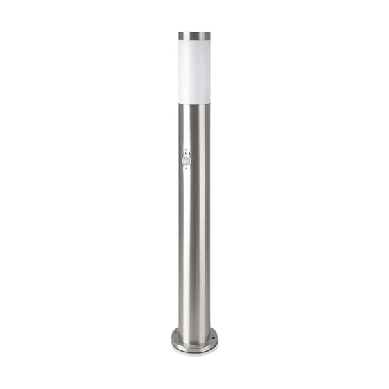 E27 Bollard Lamp 80CM With PIR Sensor Stainless Steel Satin Nickel IP44