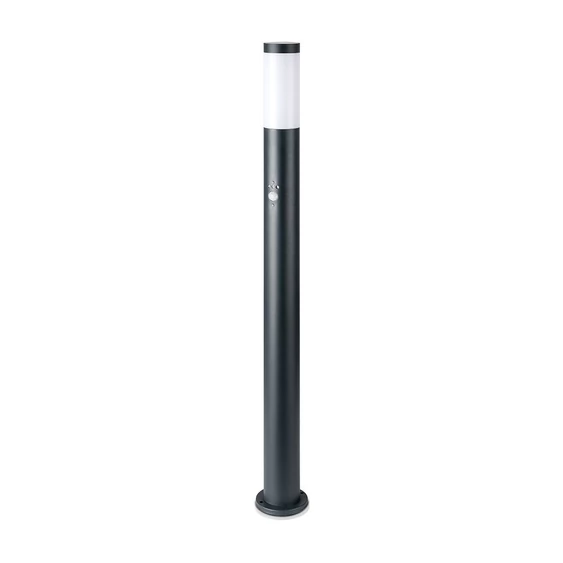 E27 Bollard Lamp 110CM With PIR Sensor Stainless Steel Body Grey IP44