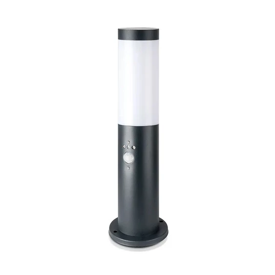 V-TAC kültéri, mozgásérzékelős antracit szürke állólámpa, 45 cm, E27 foglalattal - SKU 8965