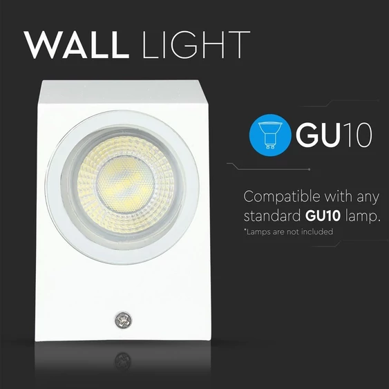 Wall Sleek Wall Fitting  Square White Body  2Way IP44