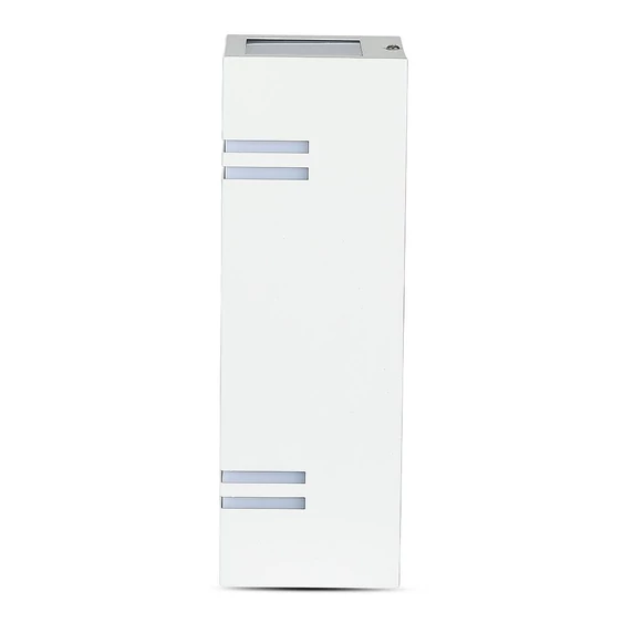 V-TAC kültéri, szögletes, fehér fali lámpa, 2xGU10 foglalattal - SKU 7543