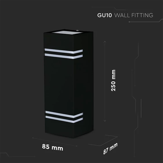 Wall Fitting Black 2W IP44