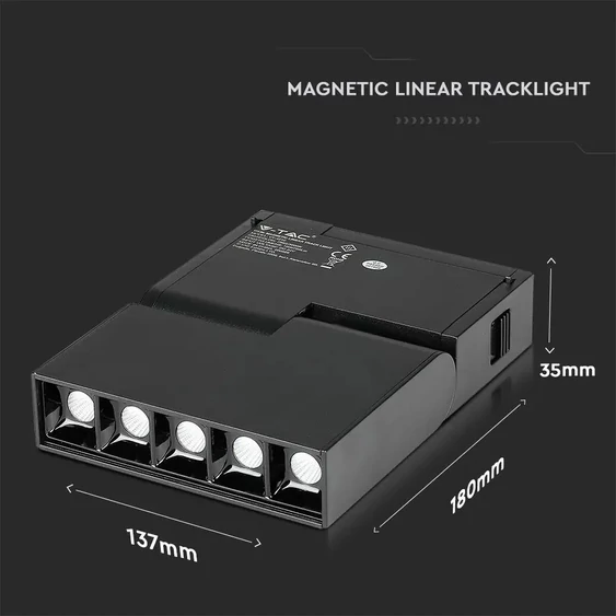 V-TAC LED dönthető spotlámpa mágneses sínhez 10W CRI>90 UGR<19 meleg fehér - SKU 7962
