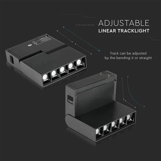 V-TAC LED dönthető spotlámpa mágneses sínhez 10W CRI>90 UGR<19 természetes fehér - SKU 7963