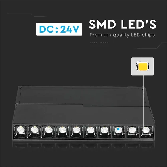 V-TAC LED dönthető spotlámpa mágneses sínhez 20W CRI>90 UGR<19 természetes fehér - SKU 7965