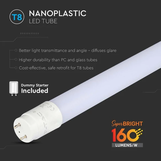 V-TAC EVO LED fénycső 120cm T8 12W természetes fehér 160 Lm/W - SKU 216478