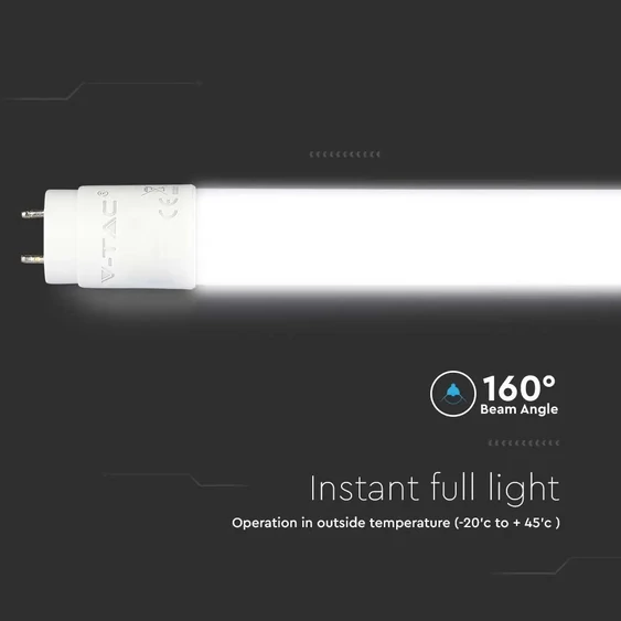 V-TAC PRO LED fénycső Samsung SMD-vel, 150cm T8 20W meleg fehér - SKU 21656
