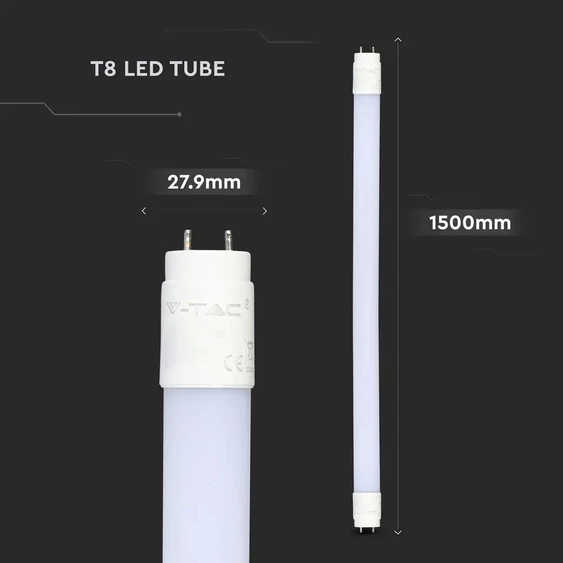 V-TAC PRO LED fénycső Samsung SMD-vel, 150cm T8 22W meleg fehér - SKU 656