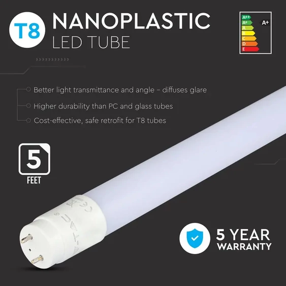 V-TAC PRO LED fénycső Samsung SMD-vel, 150cm T8 22W meleg fehér - SKU 656