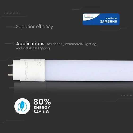 V-TAC PRO LED fénycső Samsung SMD-vel, 150cm T8 22W meleg fehér - SKU 656