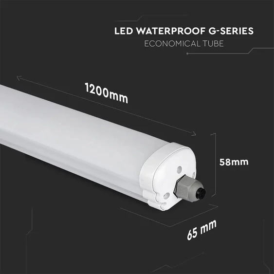 V-TAC LED lámpa 120cm 36W IP65 hideg fehér, 120 Lm/W (G-széria) - SKU 216284