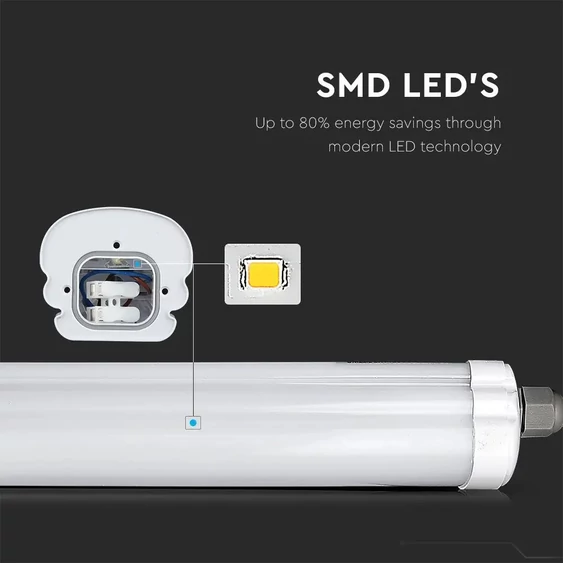 V-TAC LED lámpa 120cm 36W IP65 hideg fehér, 120 Lm/W (G-széria) - SKU 216284