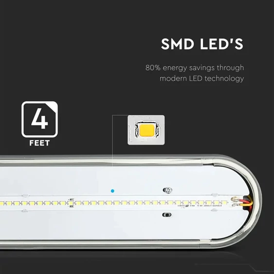 V-TAC LED lámpa 120cm 36W IP65 hideg fehér - SKU 6201