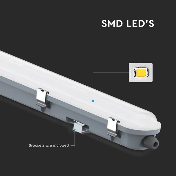 V-TAC LED lámpa 120cm 36W IP65, szenzorral, hideg fehér 120 Lm/W (M-széria) - SKU 24016