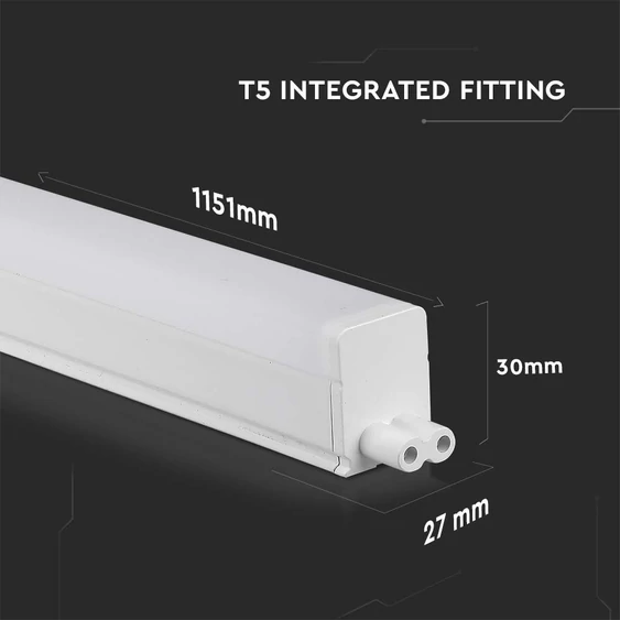 V-TAC LED lámpa 115 cm T5 16W beépített kapcsolóval hideg fehér - SKU 21697
