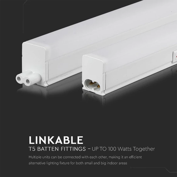 V-TAC LED lámpa 115 cm T5 16W beépített kapcsolóval hideg fehér - SKU 21697