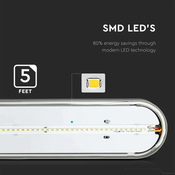V-TAC LED lámpa 148cm 48W IP65 természetes fehér - SKU 6184