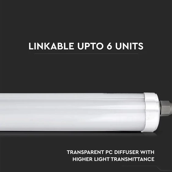 V-TAC LED lámpa 150cm 48W IP65 természetes fehér, 120 Lm/W (G-széria) - SKU 216287