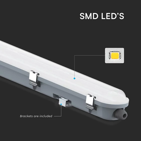 V-TAC LED lámpa 150cm 48W IP65, szenzorral, hideg fehér 120 Lm/W (M-széria) - SKU 24017
