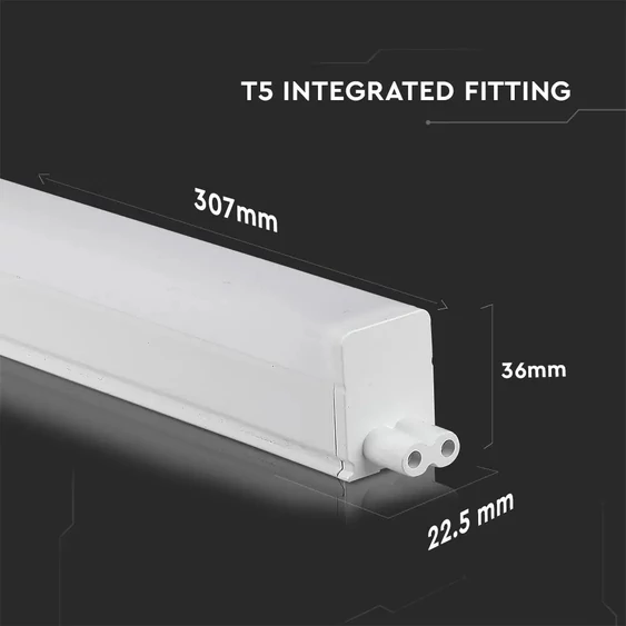 V-TAC LED lámpa 32cm T5 4W beépített kapcsolóval meleg fehér - SKU 689