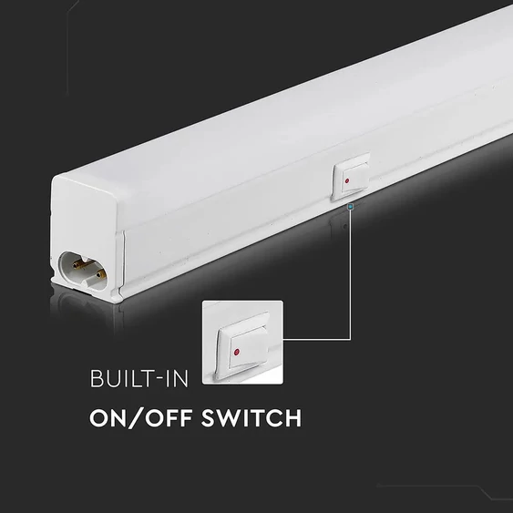 V-TAC LED lámpa 32cm T5 4W beépített kapcsolóval meleg fehér - SKU 689