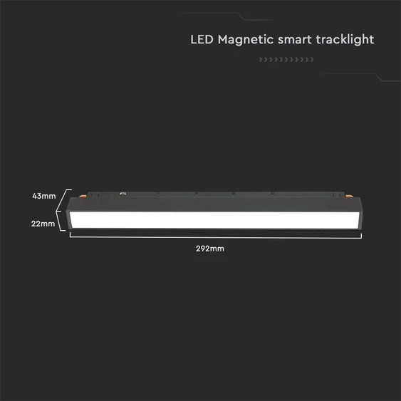 V-TAC LED lineáris lámpa 48V mágneses Smart sínhez 12W, állítható színhőmérséklettel - SKU 6882
