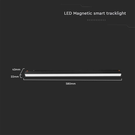 V-TAC LED lineáris lámpa 48V mágneses Smart sínhez 20W, állítható színhőmérséklettel - SKU 6883