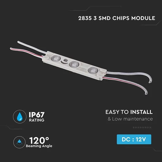 V-TAC LED modul 3db 2835 SMD chip piros - SKU 5121