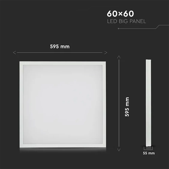 V-TAC LED panel természetes fehér 160 Lm/W 25W 60 x 60cm - SKU 6601