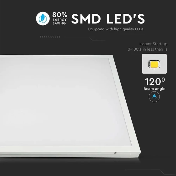 V-TAC LED panel természetes fehér 160 Lm/W 25W 60 x 60cm - SKU 6601