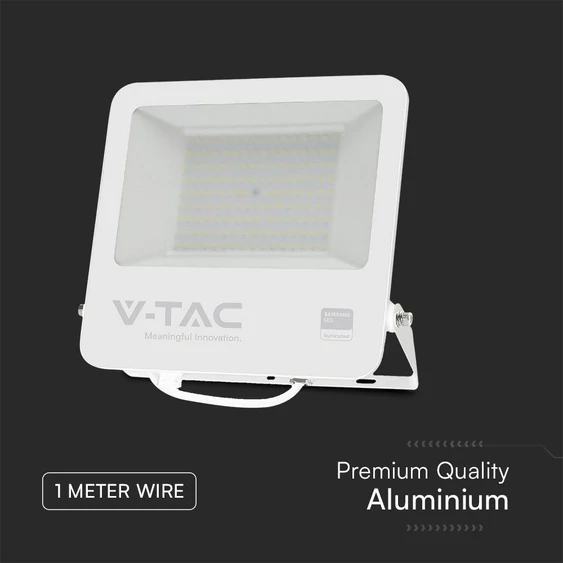 V-TAC LED reflektor 100W, hideg fehér, fehér házzal - SKU 23443